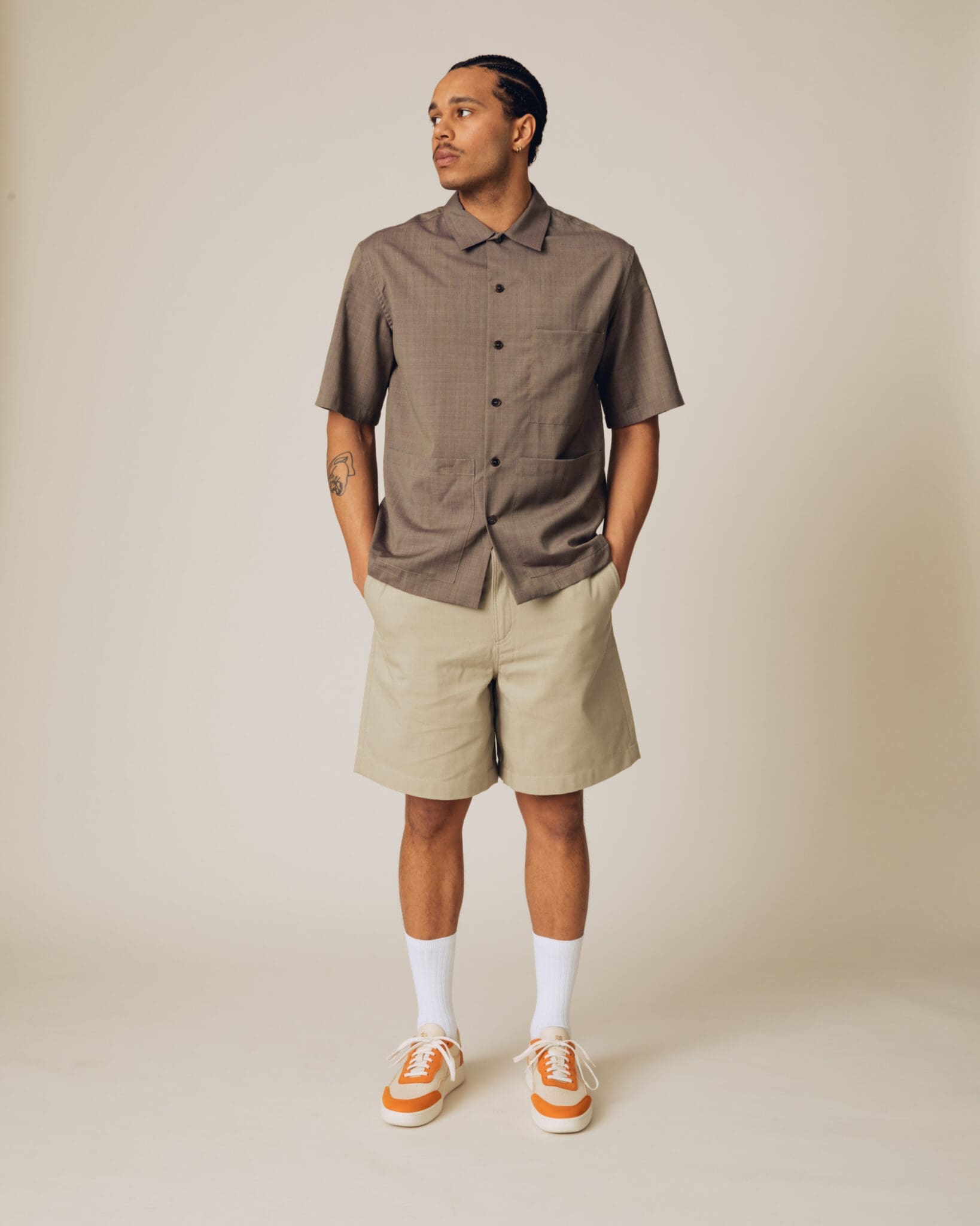 Allrounder S – Beige & Orange (leður)