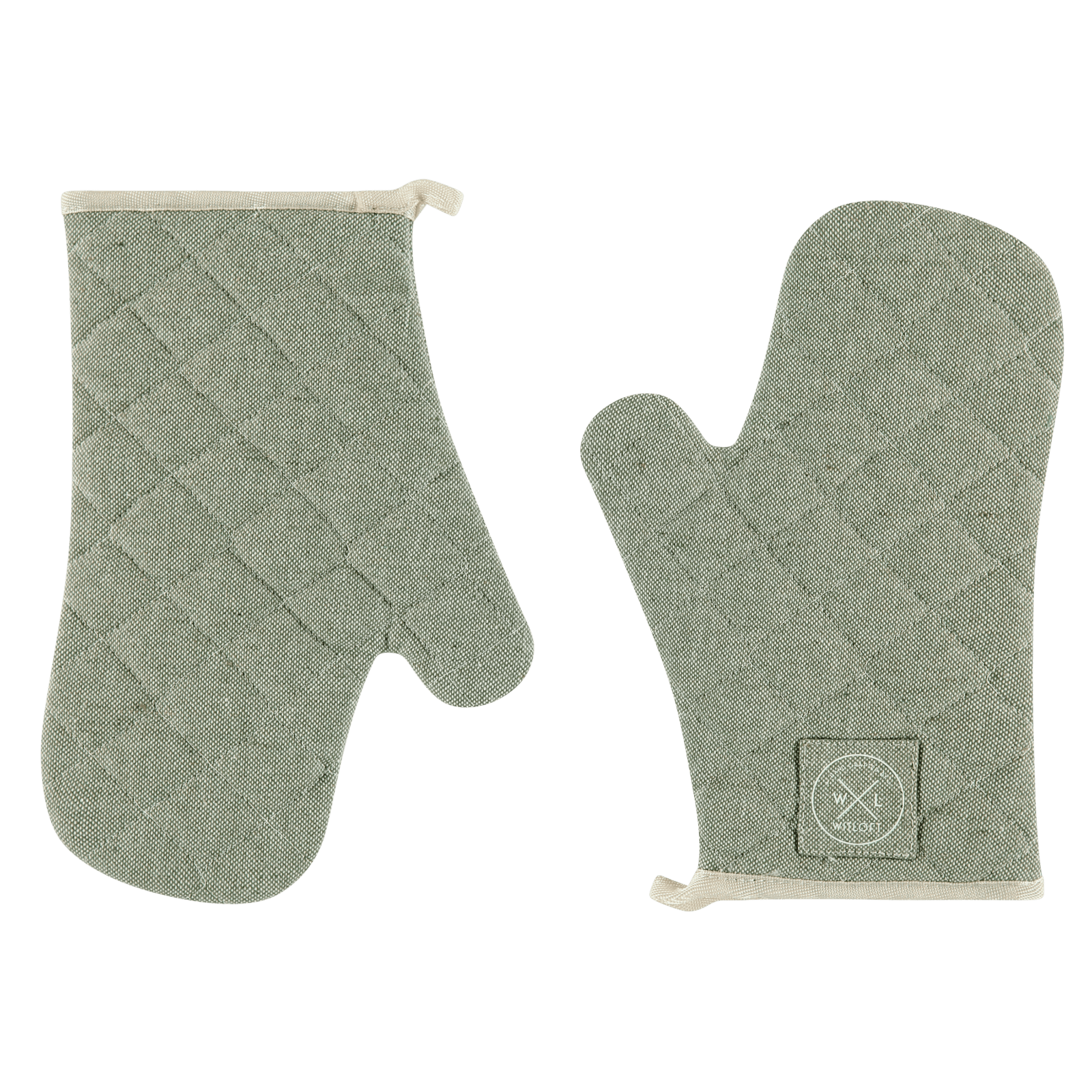 Ofnhanskar Endurunnin Bómull Pistachio 2 stk.