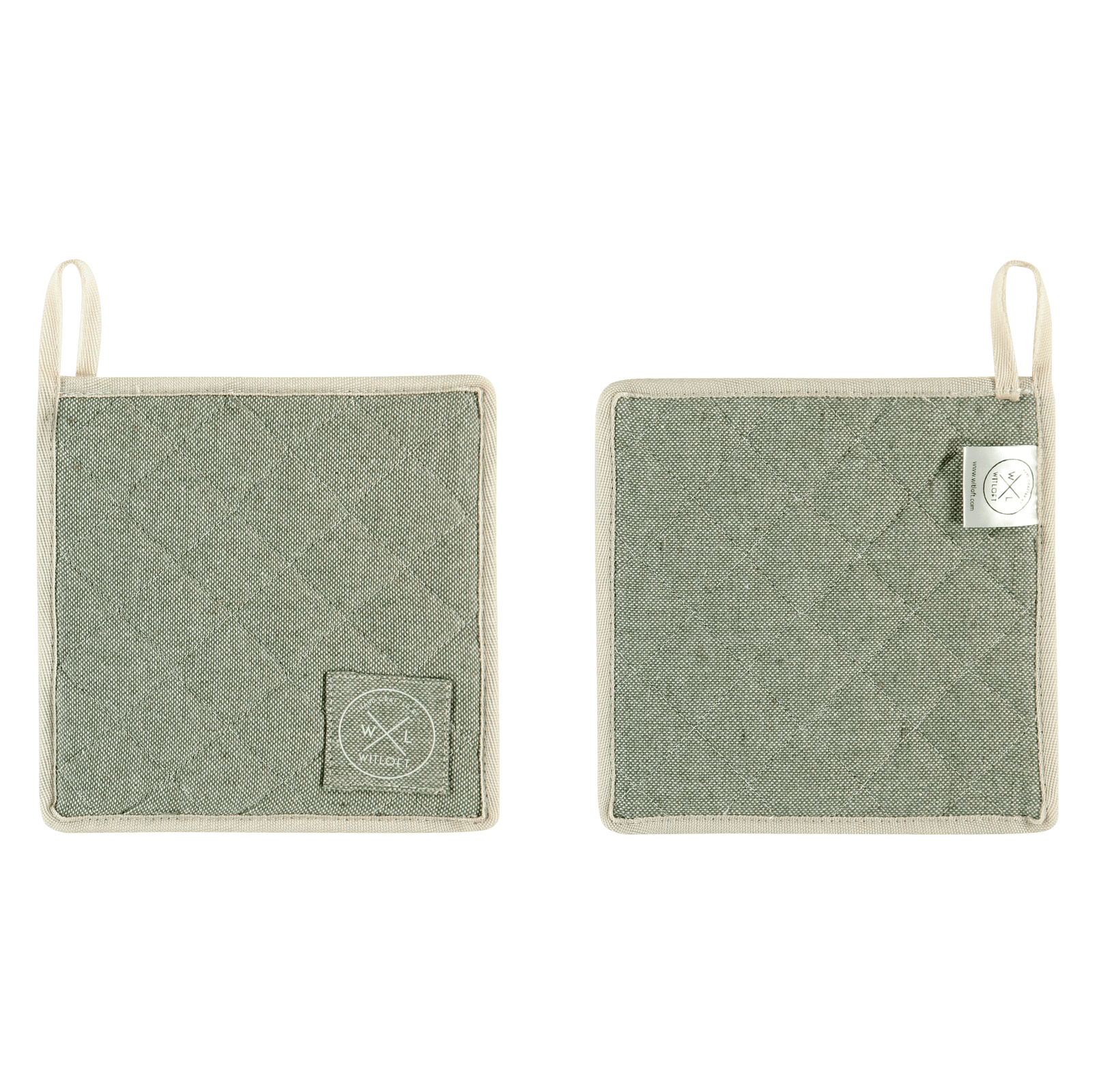 Pottaleppar Endurunnin Bómull Pistachio 2 stk.