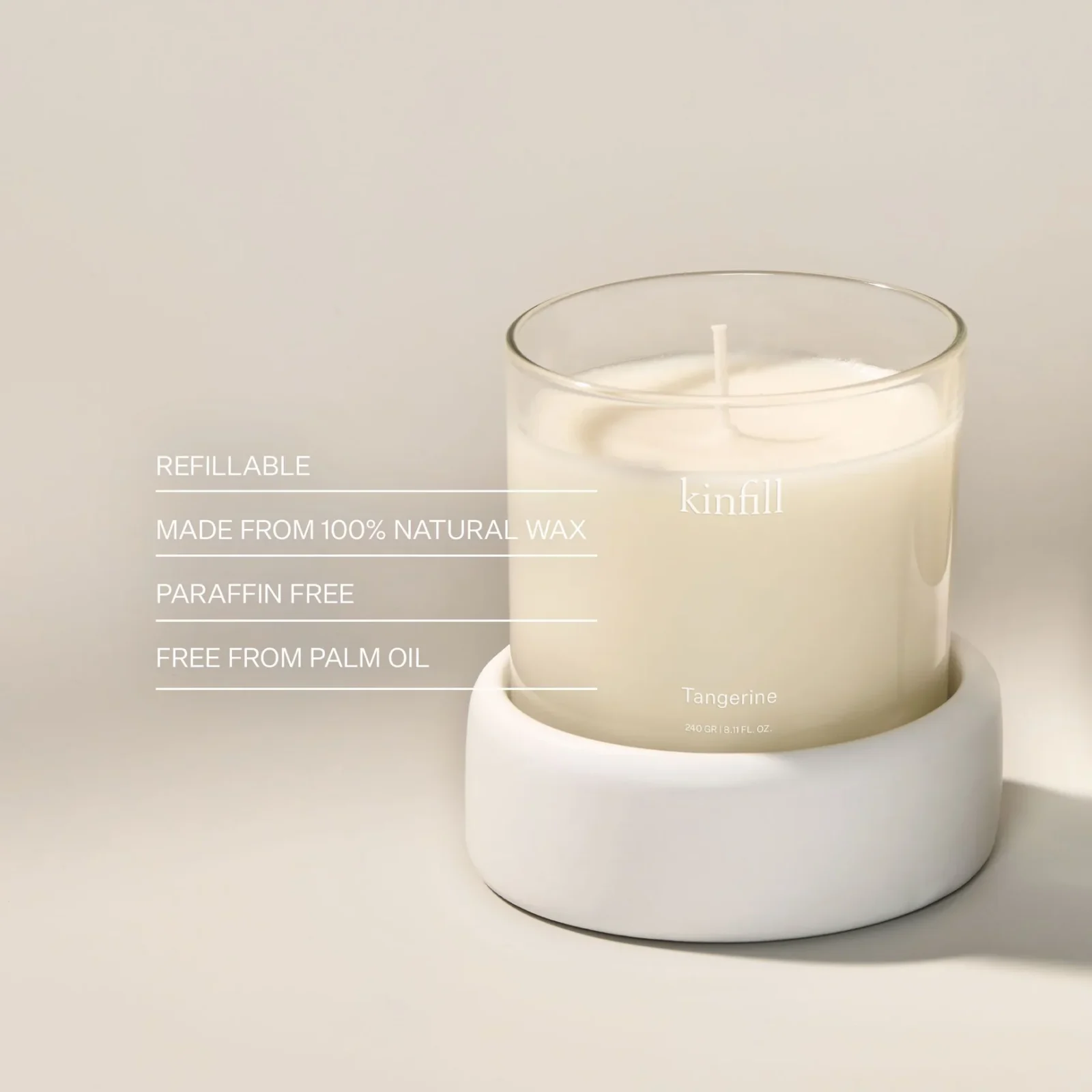 Kinfill ilmkerti og híbýlailmur – Tangerine